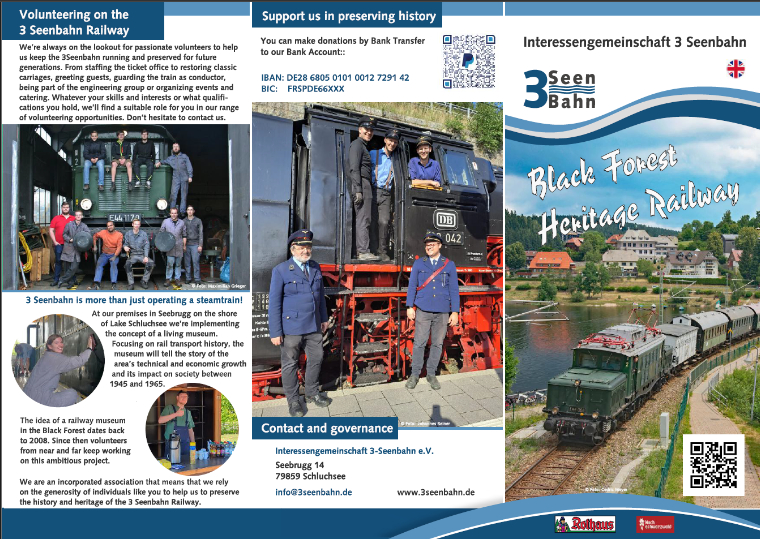 Our Flyer 2026: We're looking for you! Become a member of the F�rderverein IG 3Seenbahn e.V.!